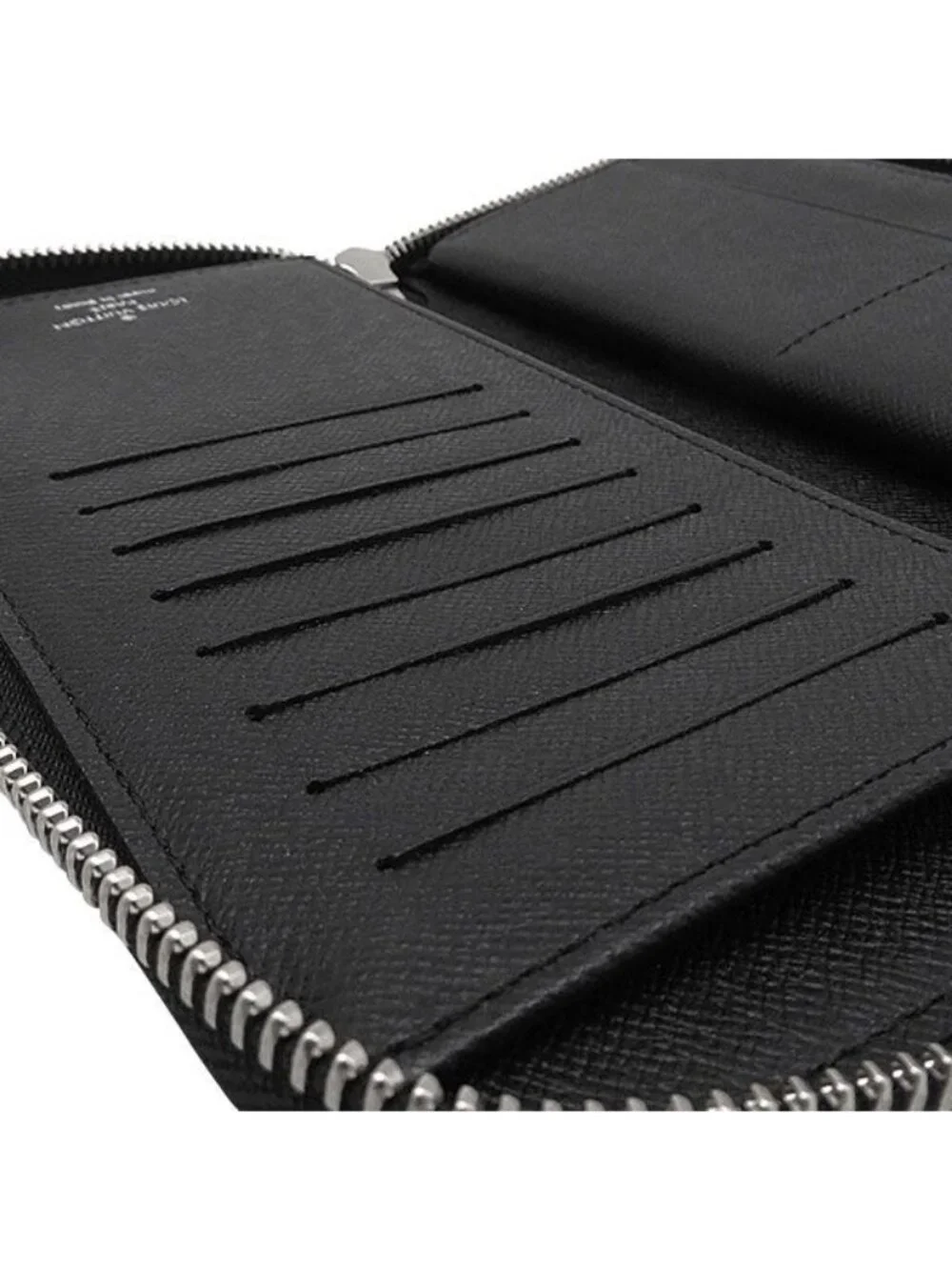 Louis Vuitton Wallet Zippy Vertical Damier Graphite Canvas Silver Zip Around
